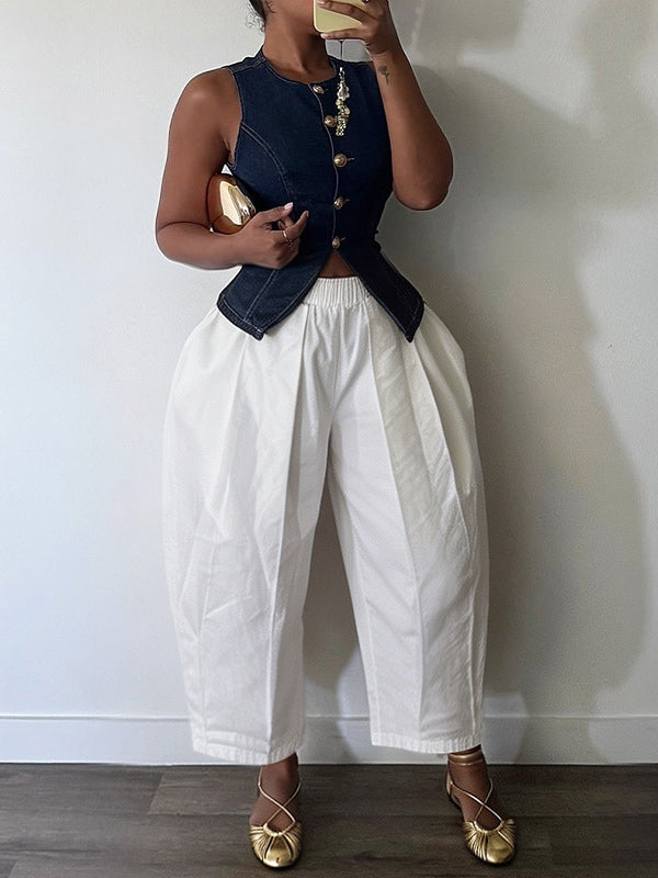 Wide Leg Barrel Pants