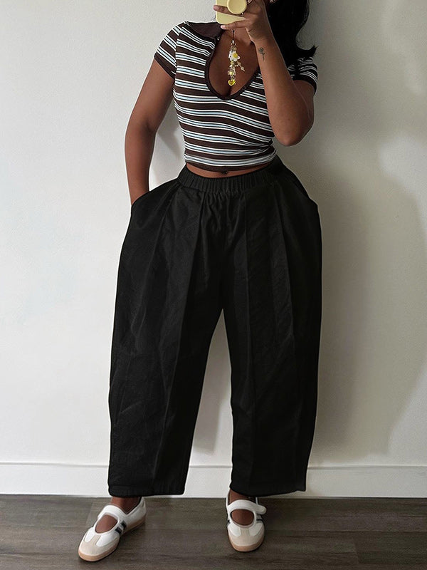 Wide Leg Barrel Pants