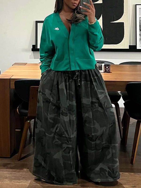 Camo Wide-Leg Pants