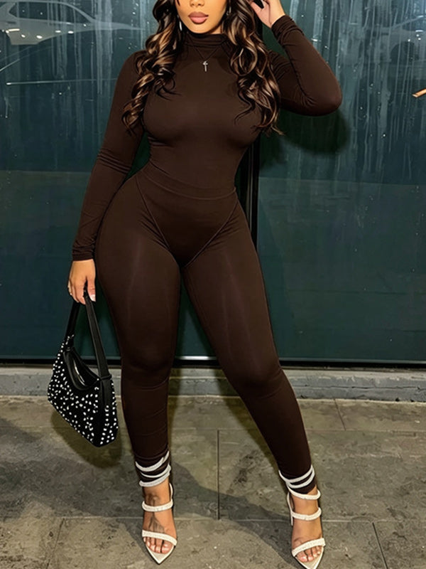 Mock-Neck Bodysuit & Pants Set