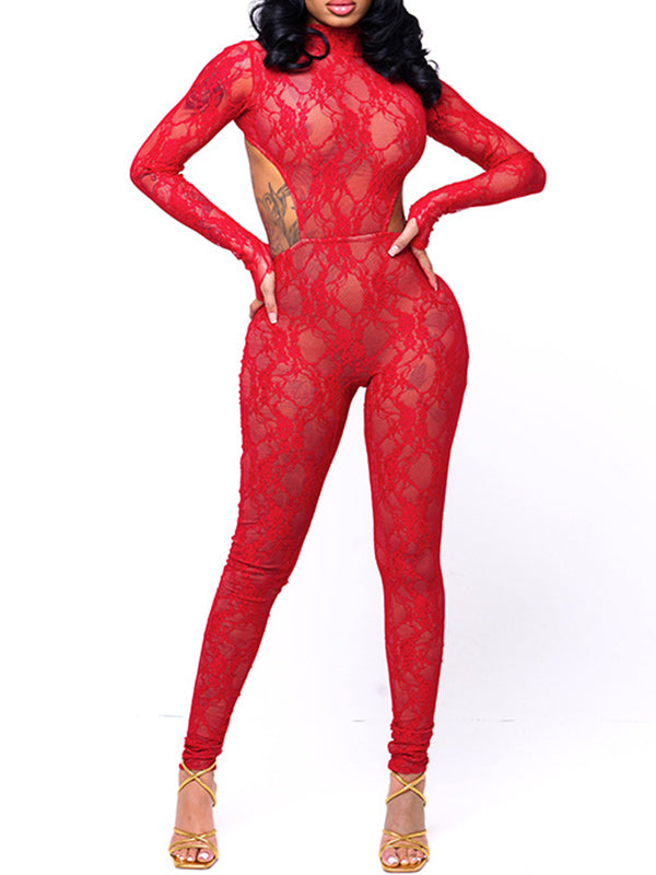 Lace Open-Back Jumpsuit