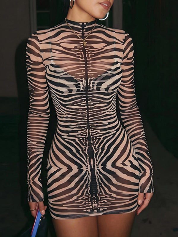 Zebra Print Bodycon Dress