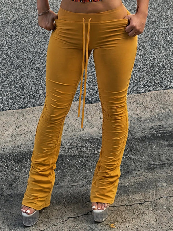Solid Ruched Pants