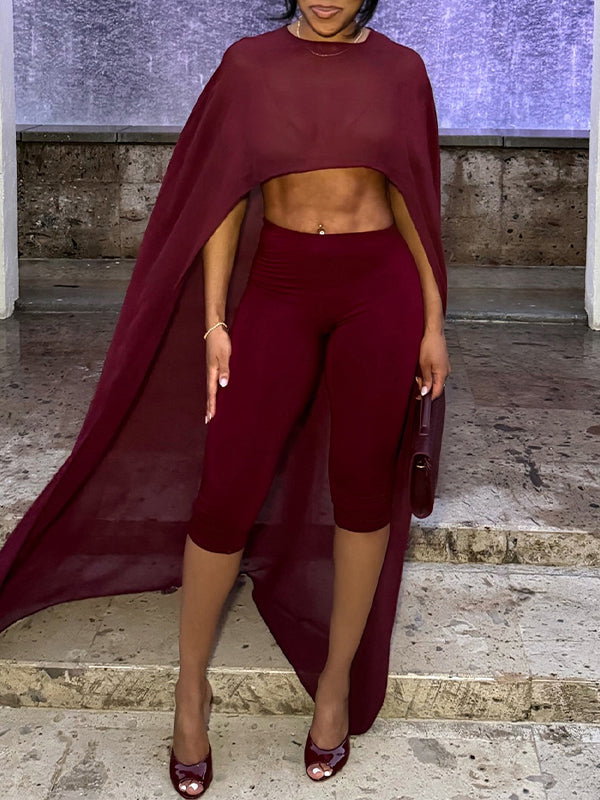 Cape Tunic Top & Capri Pants Set