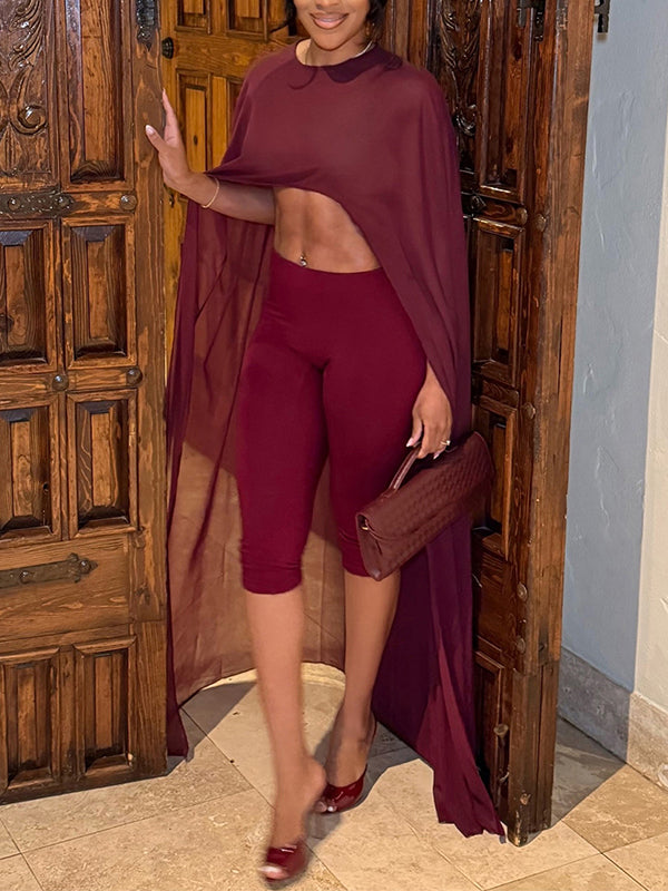 Cape Tunic Top & Capri Pants Set