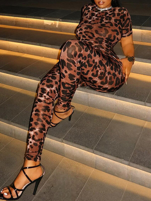Leopard Open-Back Jumpsuit