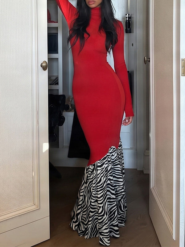 Printed Combo Mermaid Dress