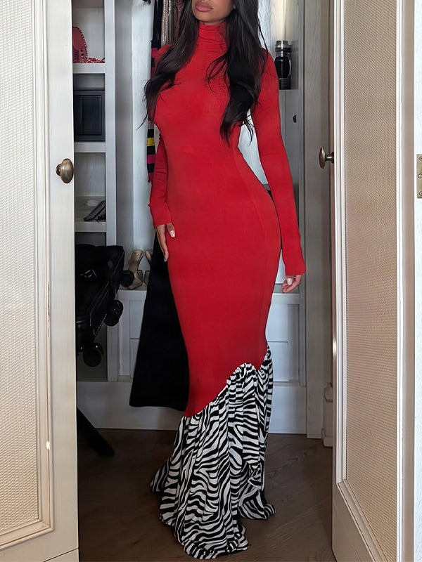 Printed Combo Mermaid Dress