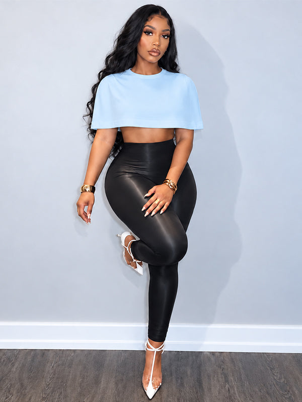 Sculpted Cape Crop Top