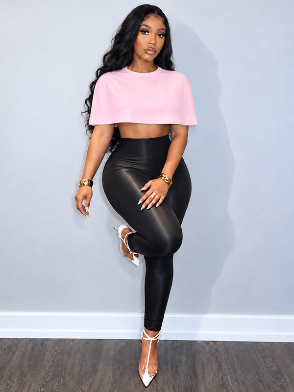 Sculpted Cape Crop Top