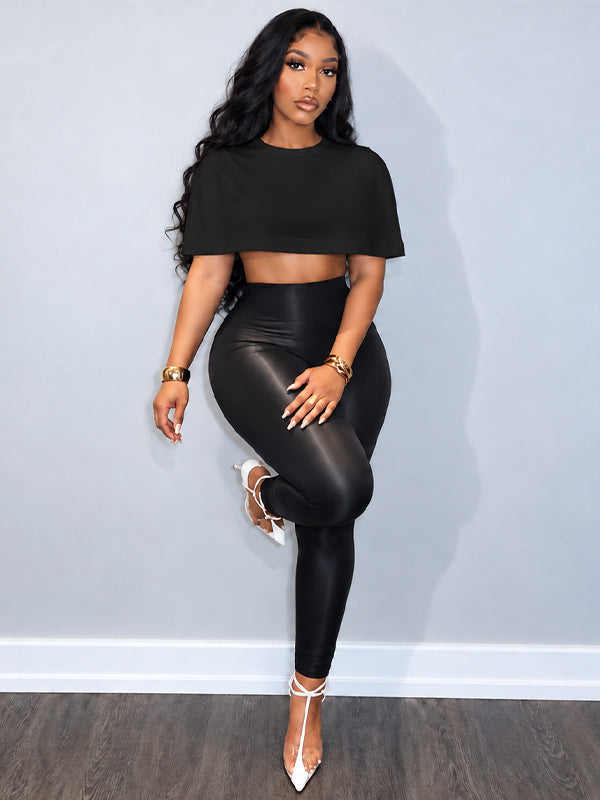 Sculpted Cape Crop Top