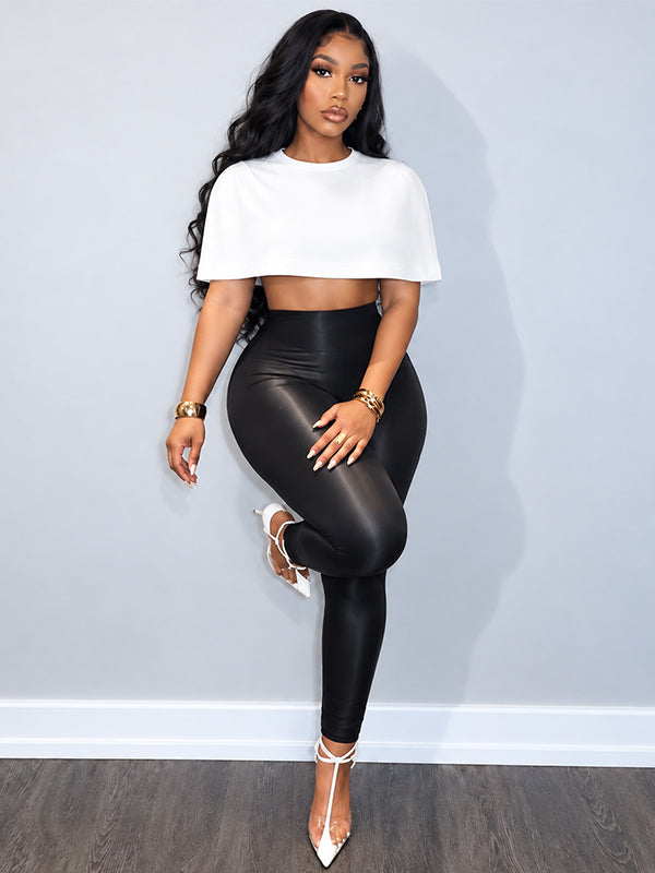 Sculpted Cape Crop Top