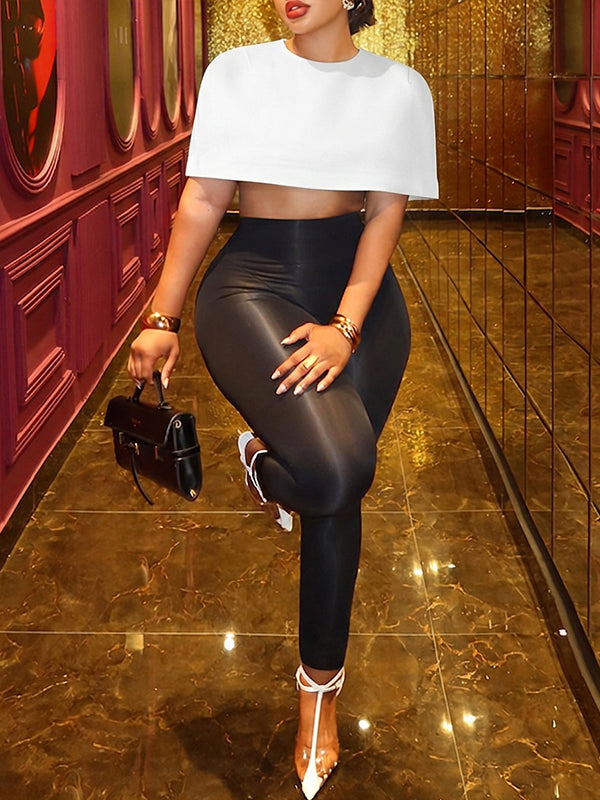Sculpted Cape Crop Top