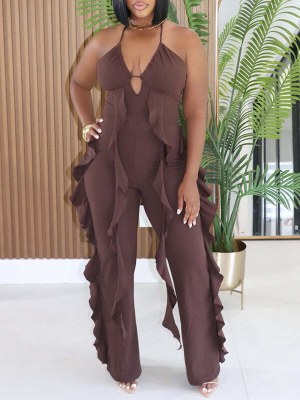 Ruffle Halter Jumpsuit