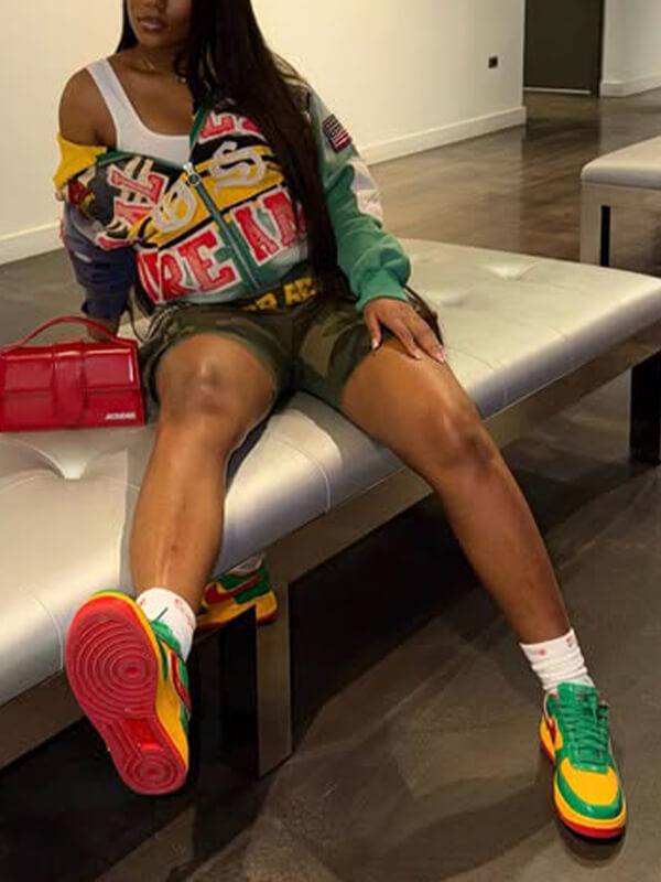 Printed Zip-Front Hoodie