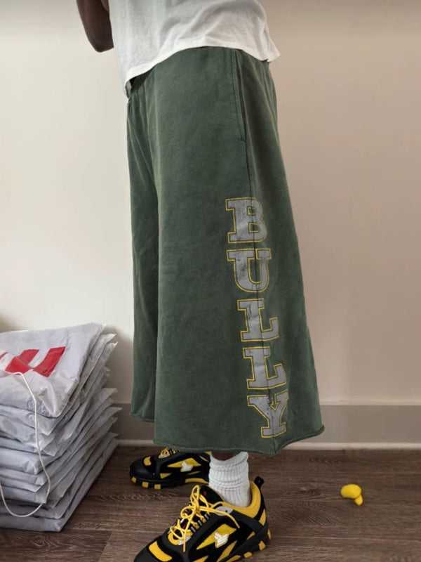 Letter Print Cropped Sweatpants