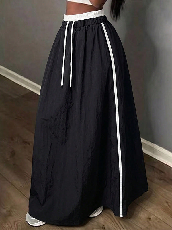 Contrast Cargo Full Skirt