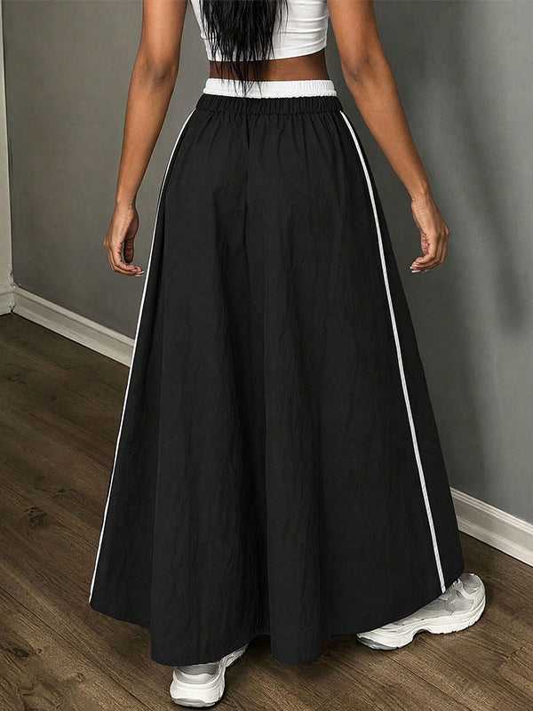 Contrast Cargo Full Skirt