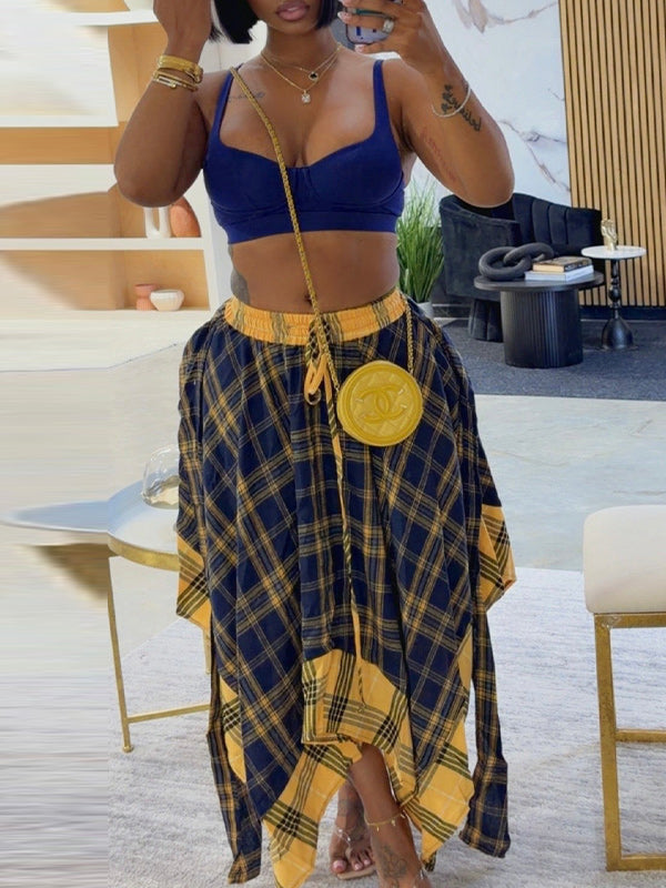 Plaid Tied Skirt