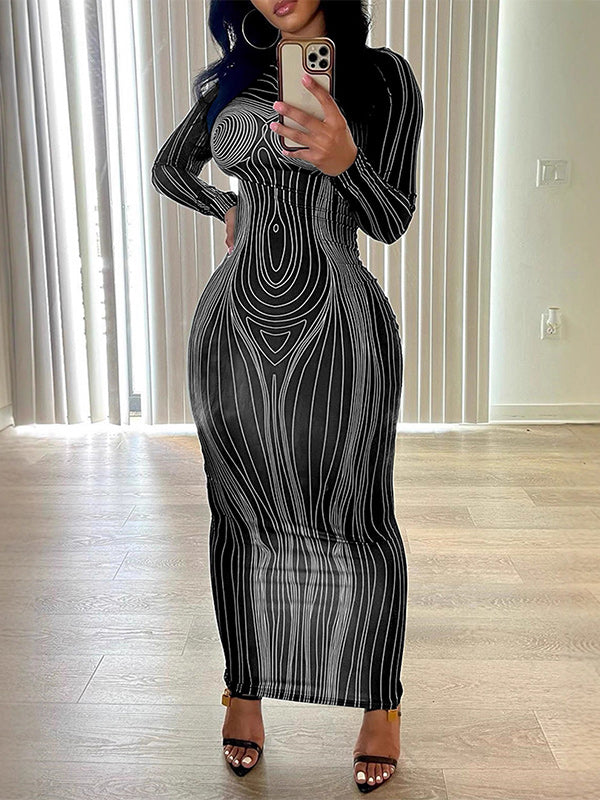 Printed Bodycon Dress