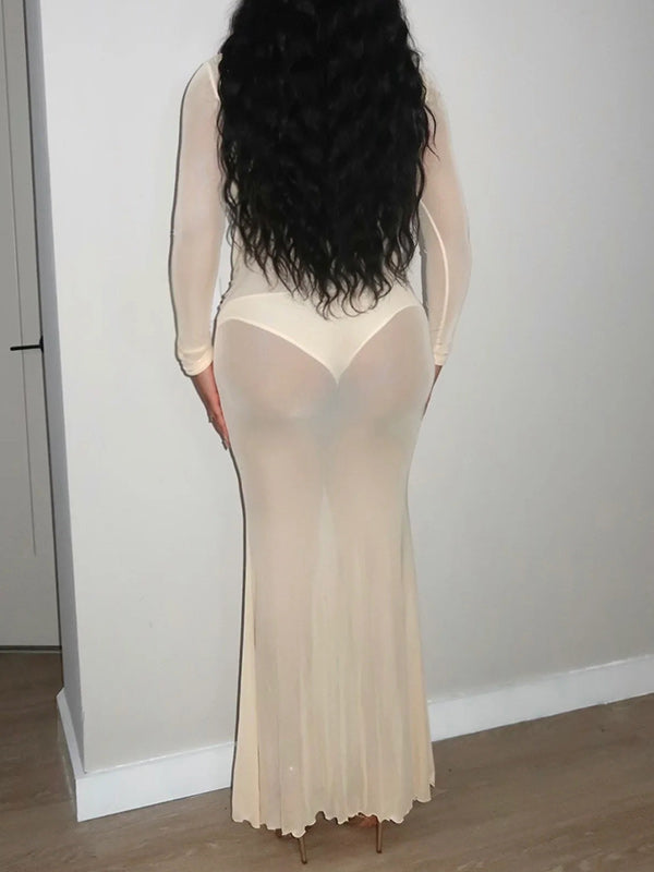 Sheer Cutout Maxi Dress