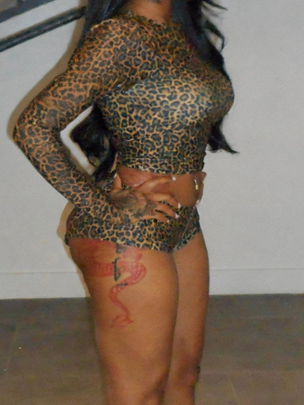 Leopard Tee & Shorts Set