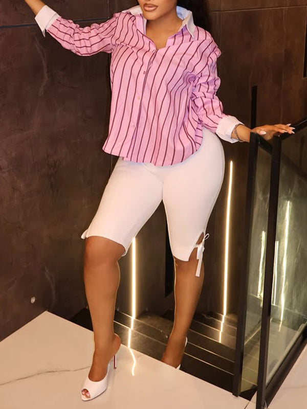 Stripe Button-Front Shirt