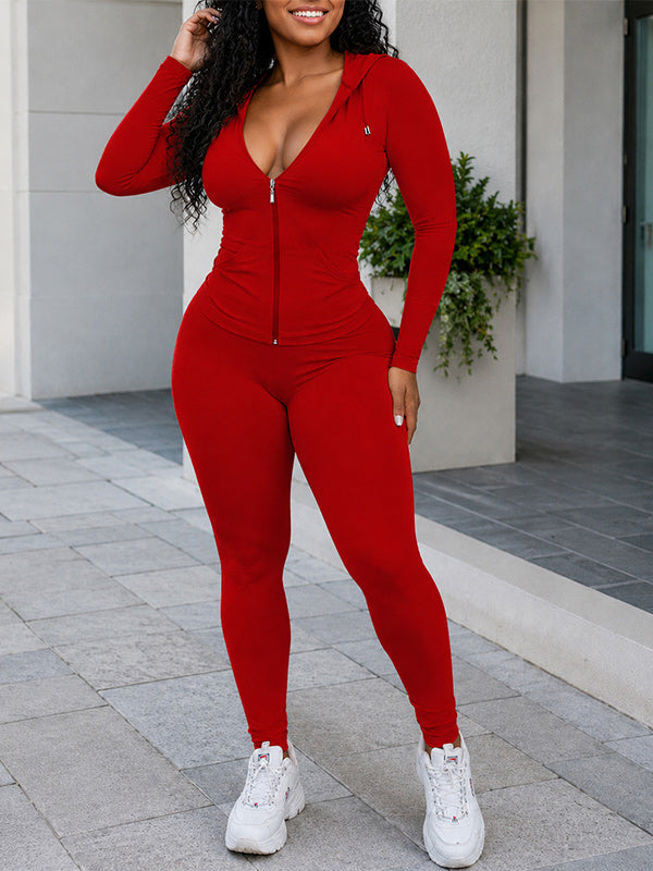 Zip-Front Hoodie & Pants Set