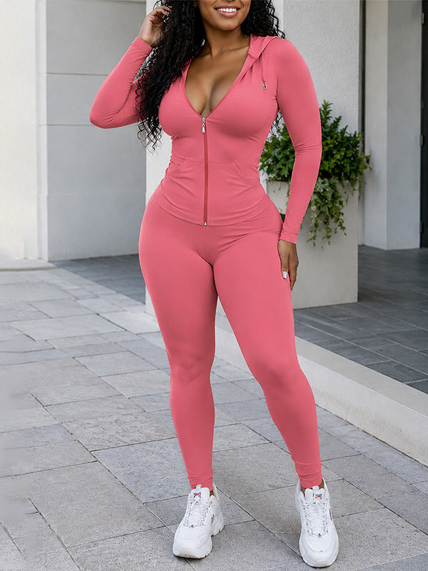 Zip-Front Hoodie & Pants Set