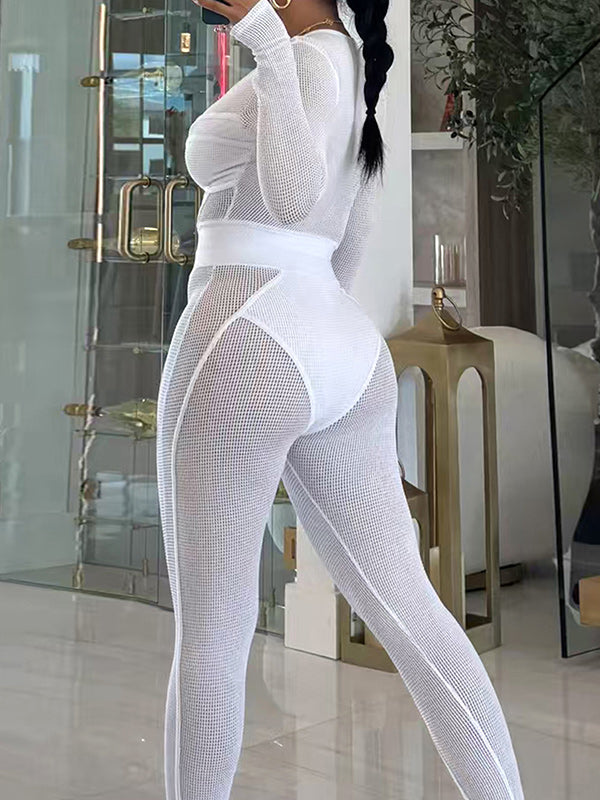 Mesh Zip Top & Pants Set