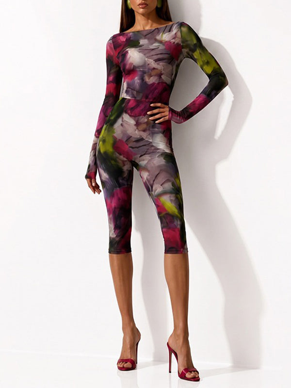 Printed Tee & Capri Pants Set