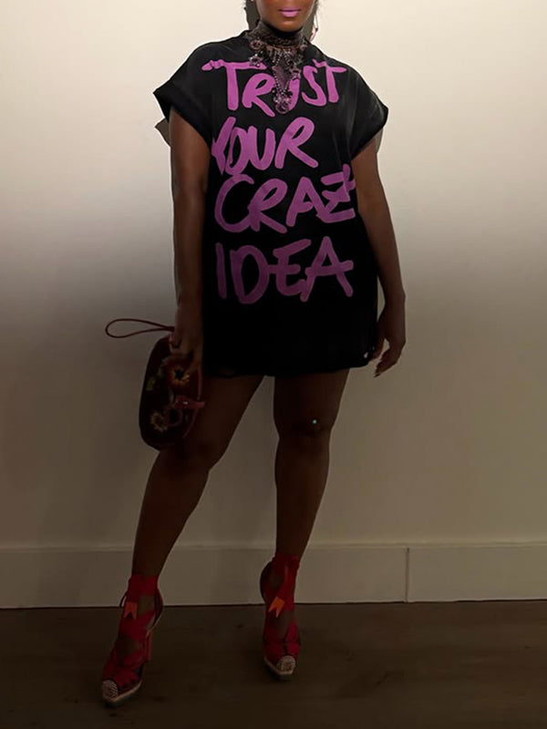 Letter-Print Wash Tee