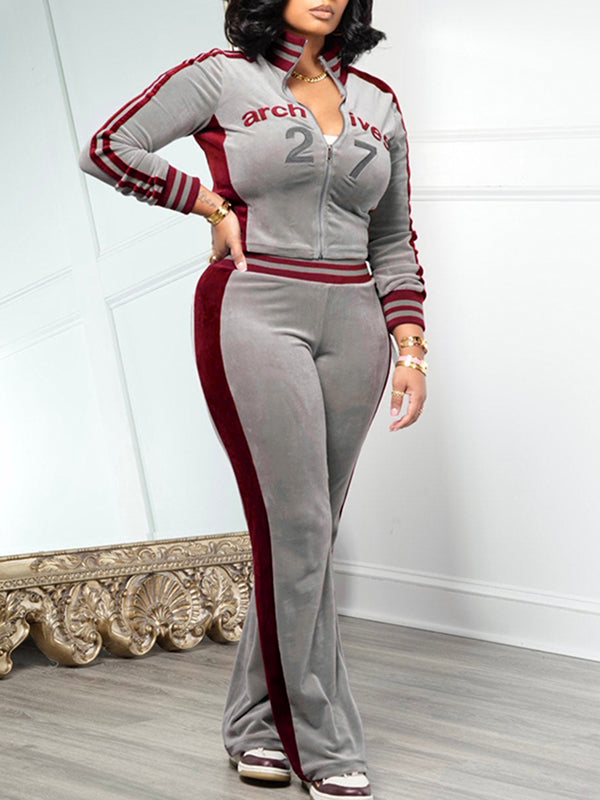 Velvet Contrast Jacket & Pants Set