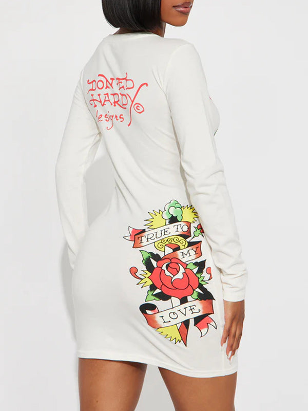 Printed Bodycon Tee Dress