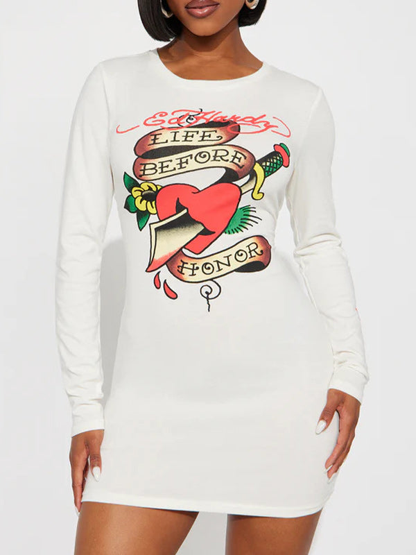 Printed Bodycon Tee Dress