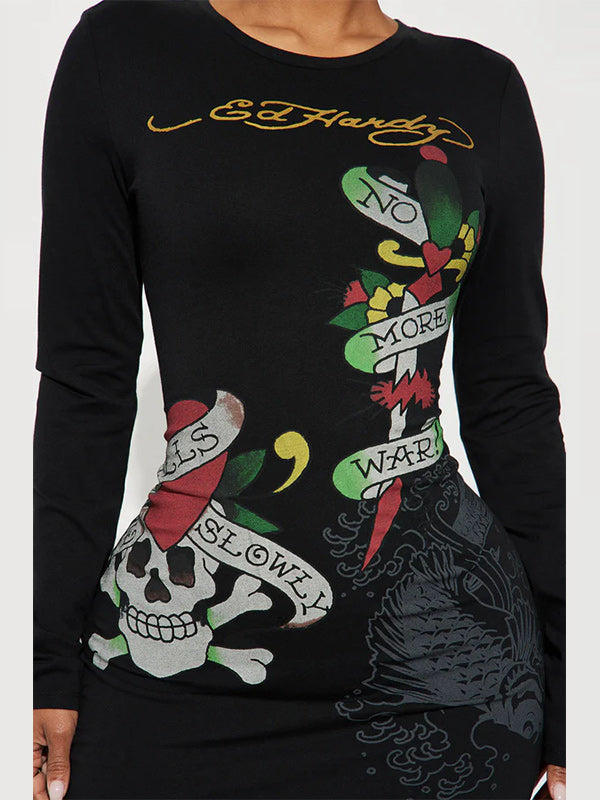Printed Bodycon Tee Dress