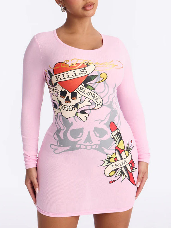 Printed Bodycon Tee Dress