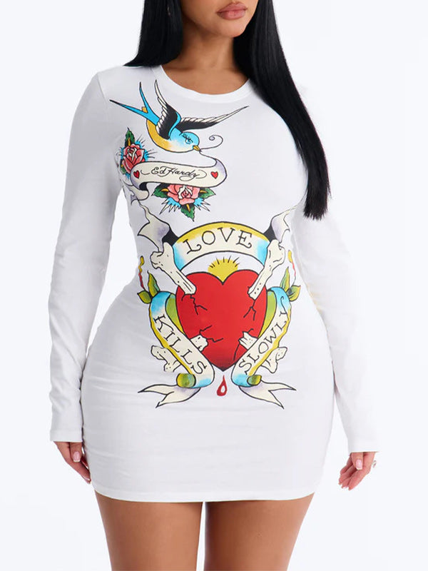 Printed Bodycon Tee Dress