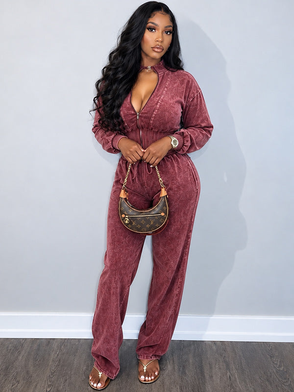 Solid Cropped Top & Drawstring Pants Set