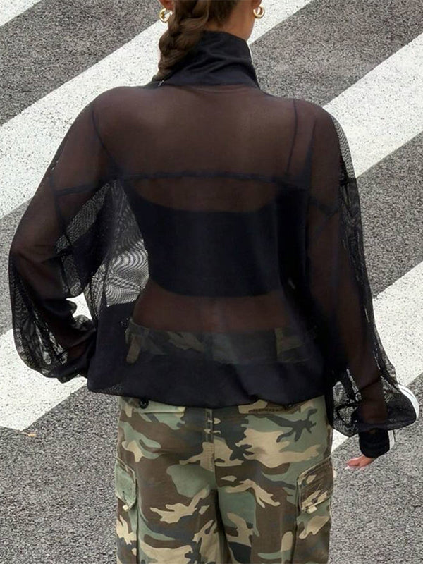 Side Stripe Sheer Jacket
