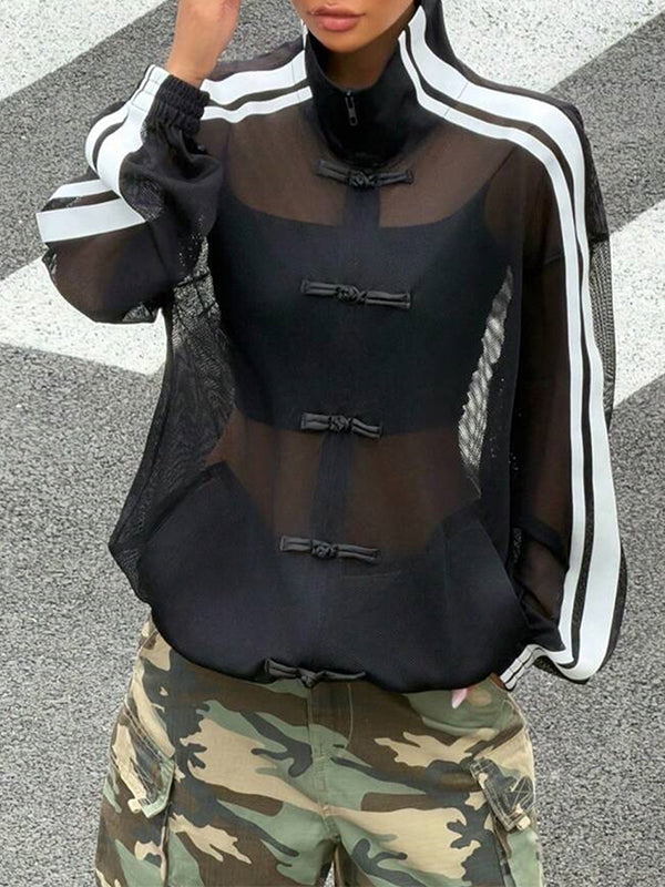 Side Stripe Sheer Jacket