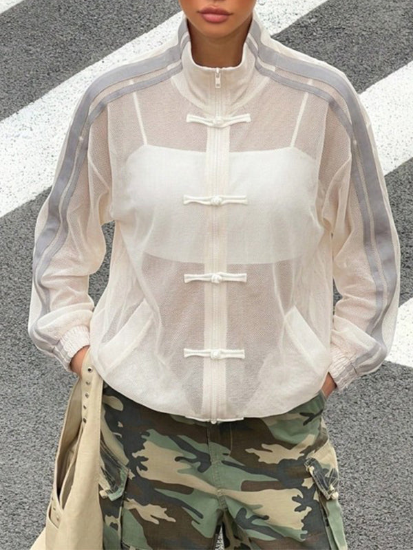 Side Stripe Sheer Jacket