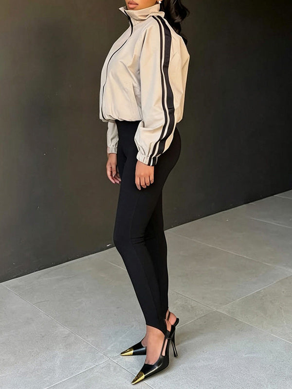 Side-Stripe Zip-Front Jacket