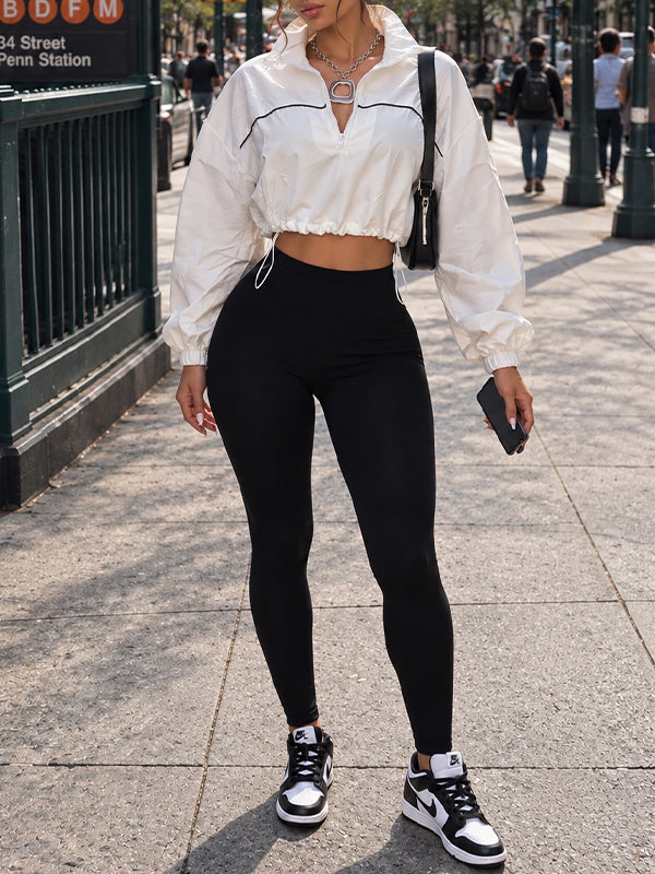 Stripe Zip Top & Skinny Pants Set