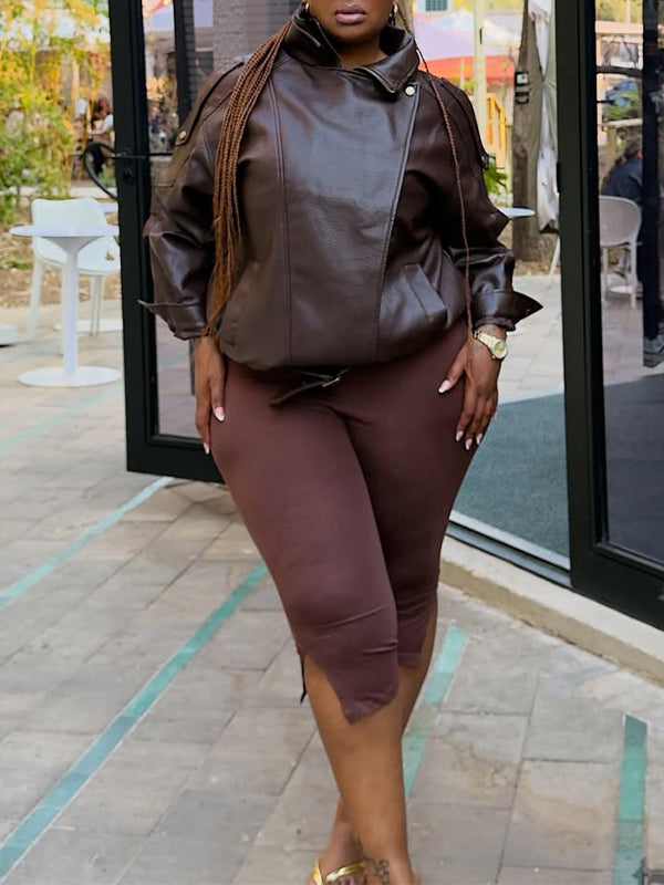Faux Leather Moto Jacket