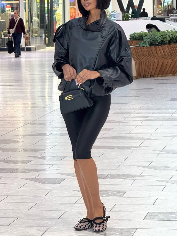 Faux Leather Moto Jacket