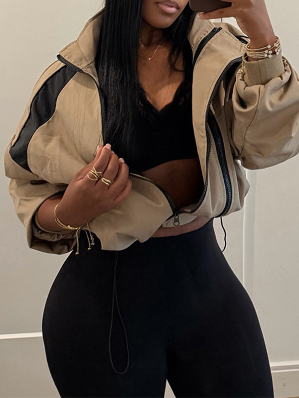 Contrast Zip-Front Jacket