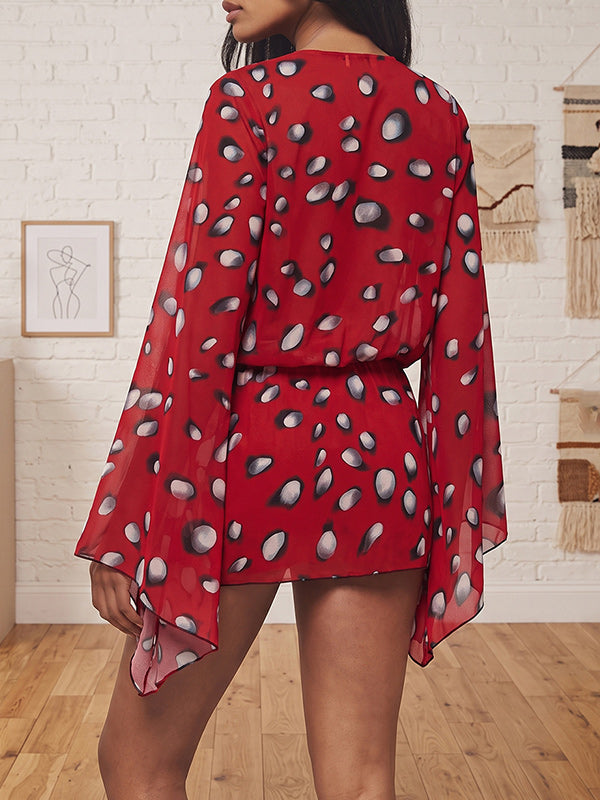Dot Cowl-Neck Bodycon Dress