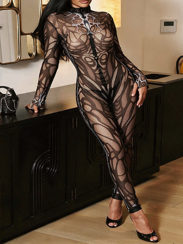 Body Talk Mesh Jumpsuit