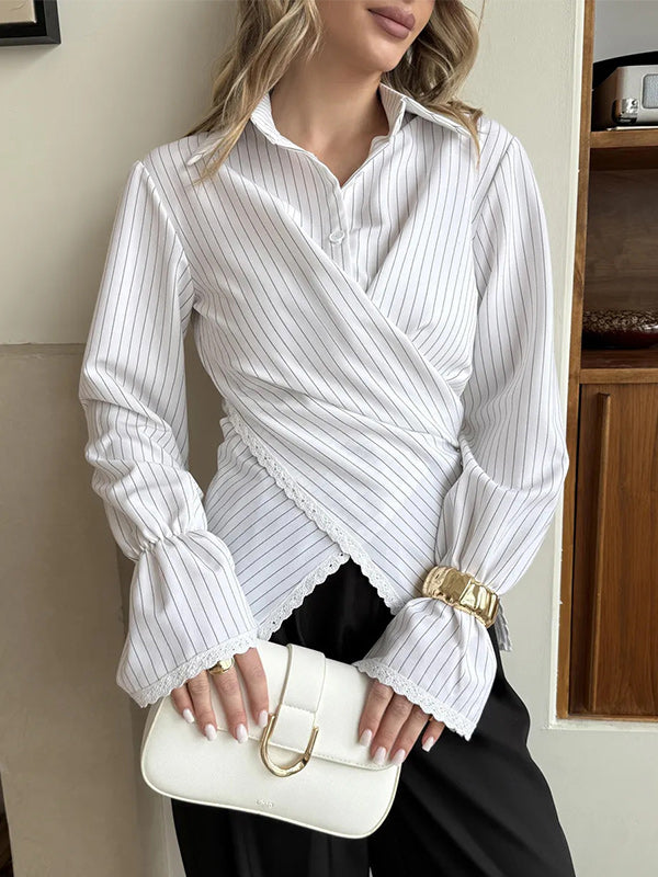 Stripe Cross Tied Shirt